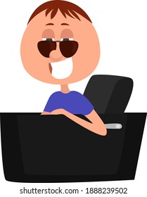 Guy mit Sonnenbrille,Illustration,Vektorgrafik auf weißem Hintergrund