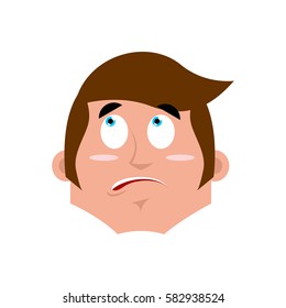 Guy surprised Emoji. boy astonished emotion isolated. young man face
