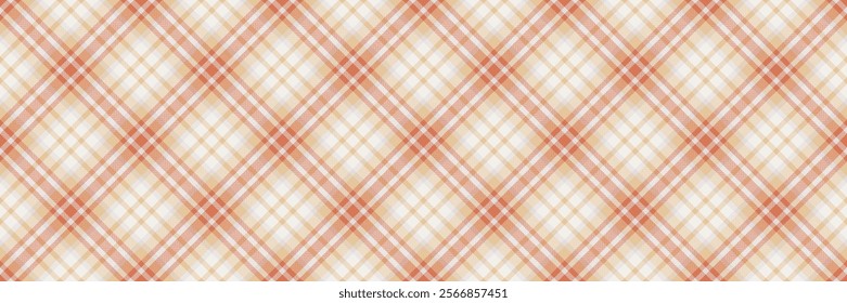 Guy tartan fabric textile, ethnicity background texture plaid. Kid pattern check seamless vector in orange and white colors palette.