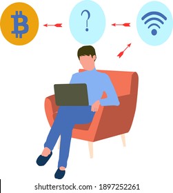 el tipo piensa cómo ganar dinero en internet