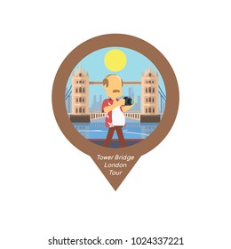 Guy Tour Walking Tower Bridge London Pin Map