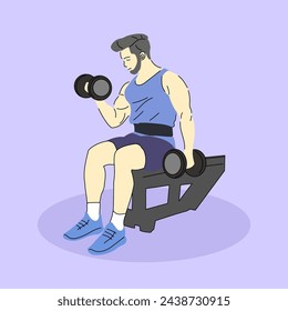 Entrenamiento de tipo con mancuernas Ejercicio de levantamiento de pesas