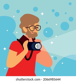 guy using a camera design