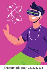 guy using glasses metaverse, image