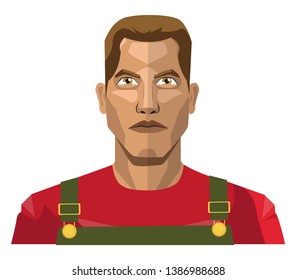 Hombre con una ilustración de ropa de trabajo vector con fondo blanco