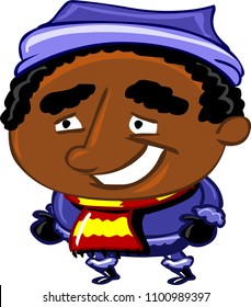 guy winter clothing vector cartoon