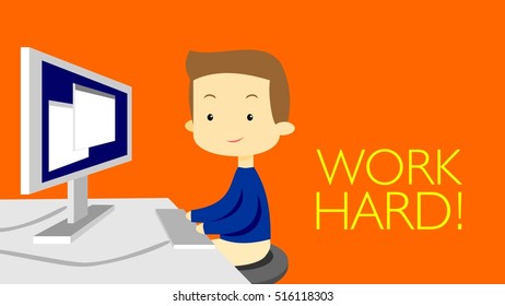 A guy working on the computer 