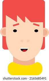 Hombre con suéter amarillo, ilustración, vector sobre fondo blanco.