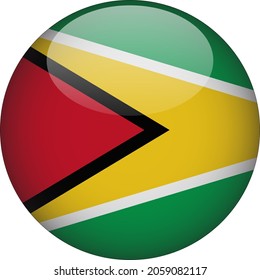 Icono de bandera de país redondeado de Guyana