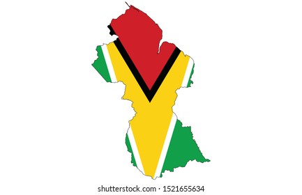 Guyana alt Map ang Flag Background 