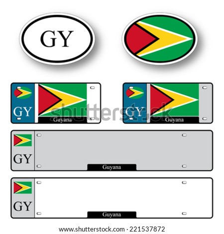 guyana auto set against white background, abstract vector art illustration, image contains transparency