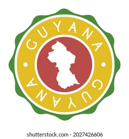 Señal del vector de sellos del mapa de indicadores de Guyana. Etiqueta de icono de diseño de marca de país de símbolo nacional. 