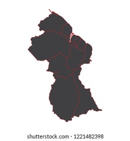 Guyana black map on white background vector