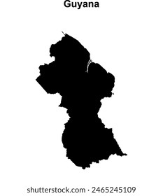 Guyana blank outline map design