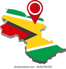 Guyana country map location icon