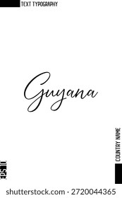 Guyana  -Country Name Stylish Cursive Typography Text Vector Design 