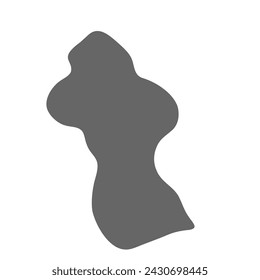 Guyana country simplified map. Grey stylish smooth map. Vector icons isolated on white background.