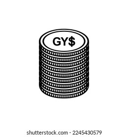 Guyana Currency, Guyanaese Dollar Icon, GYD Sign. Vector Illustration