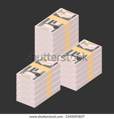 Guyana Dollar Vector Illustration. Guyanese money set bundle banknotes. Paper money 1000 GYD. Flat style. Isolated on white background. Simple minimal design.