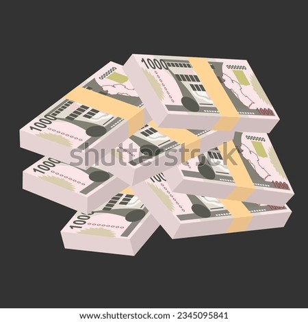 Guyana Dollar Vector Illustration. Guyanese money set bundle banknotes. Paper money 1000 GYD. Flat style. Isolated on white background. Simple minimal design.