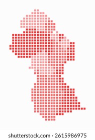 Guyana dotted map. Digital style map of the country on a white background. Guyana shape with square dots. Colored dots style. Large size squares. Classy vector illustration.