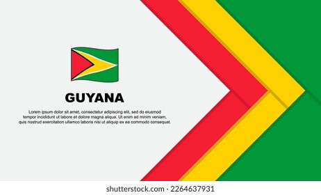Guyana Flag Abstract Background Design Template. Guyana Independence Day Banner Cartoon Vector Illustration. Guyana Cartoon