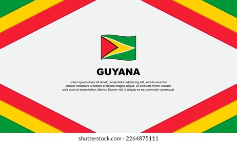 Guyana Flag Abstract Background Design Template. Guyana Independence Day Banner Cartoon Vector Illustration. Guyana Template