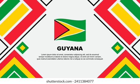 Guyana Flag Abstract Background Design Template. Guyana Independence Day Banner Wallpaper Vector Illustration. Guyana Flag