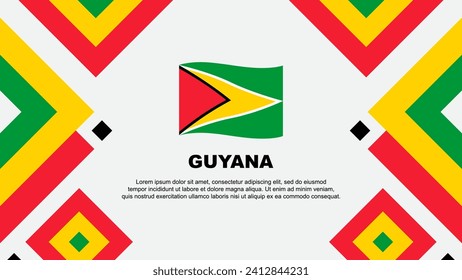 Guyana Flag Abstract Background Design Template. Guyana Independence Day Banner Wallpaper Vector Illustration. Guyana Template