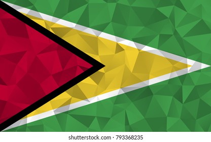 Guyana flag. Abstract Polygon Geometric Shape Background. Vector eps10.