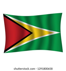 Guyana flag background with cloth texture.Guyana Flag vector illustration eps10. - Vector
