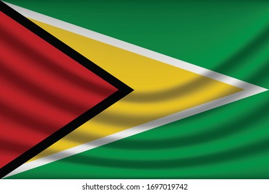 Guyana flag background with cloth texture.Guyana Flag vector illustration eps10. - Vector