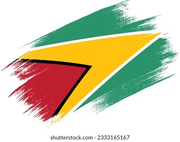 Guyana flag with brush paint textured isolated  on png or transparent background