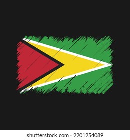 Guyana Flag Brush Strokes. National Flag