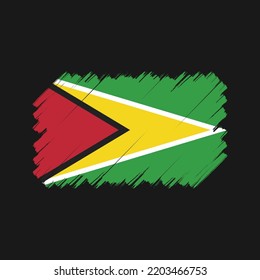 Guyana flag brush strokes painted