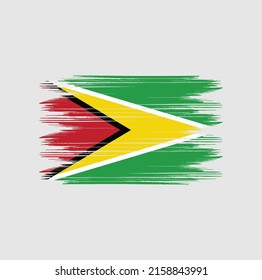 Ilustración del vector del pincel de bandera de Guyana