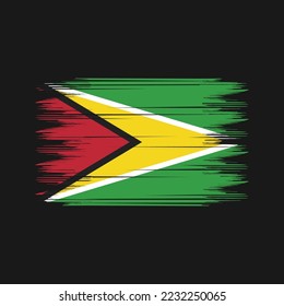 Ilustración del vector del pincel de bandera de Guyana