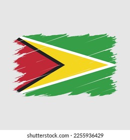 Guyana Flag Brush Vector Illustration