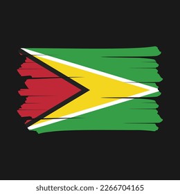Ilustración del vector del pincel de bandera de Guyana