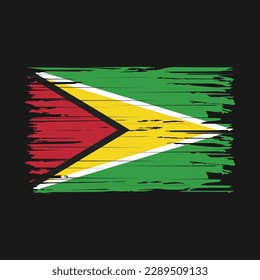 Ilustración del vector del pincel de bandera de Guyana