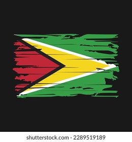 Guyana Flag Brush Vector Illustration