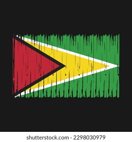 Ilustración del vector del pincel de bandera de Guyana