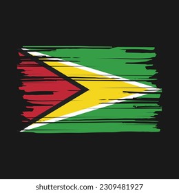 Guyana Flag Brush Vector Illustration