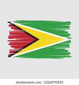 Guyana Flag Brush Vector Illustration
