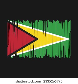Guyana Flag Brush Vector Illustration
