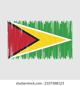 Guyana Flag Brush Vector Illustration