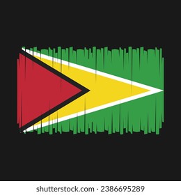 Guyana Flag Brush Vector Illustration