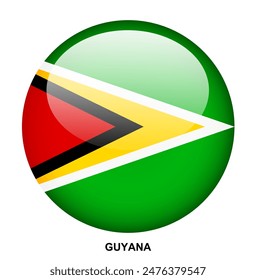 GUYANA flag button on white background