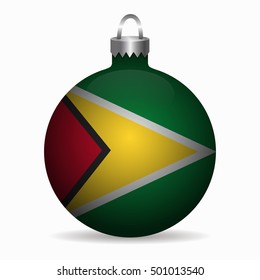 guyana flag christmas ball vector