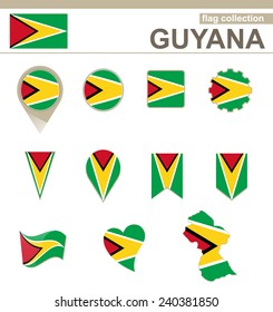 Guyana Flag Collection, 12 versions